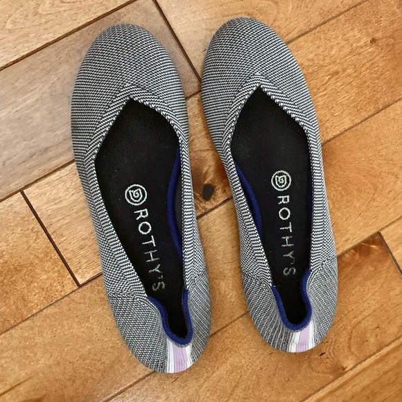 Rothy’s Rare Lilac Heel Stripe Flats Size 7 - Picture 6 of 12